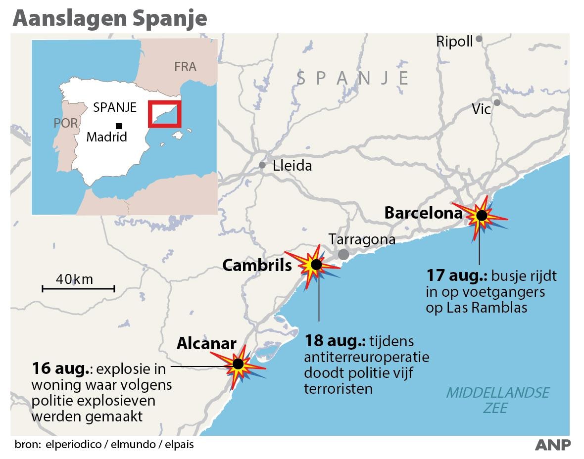 Aanhoudingen in Marokko om aanslagen Spanje