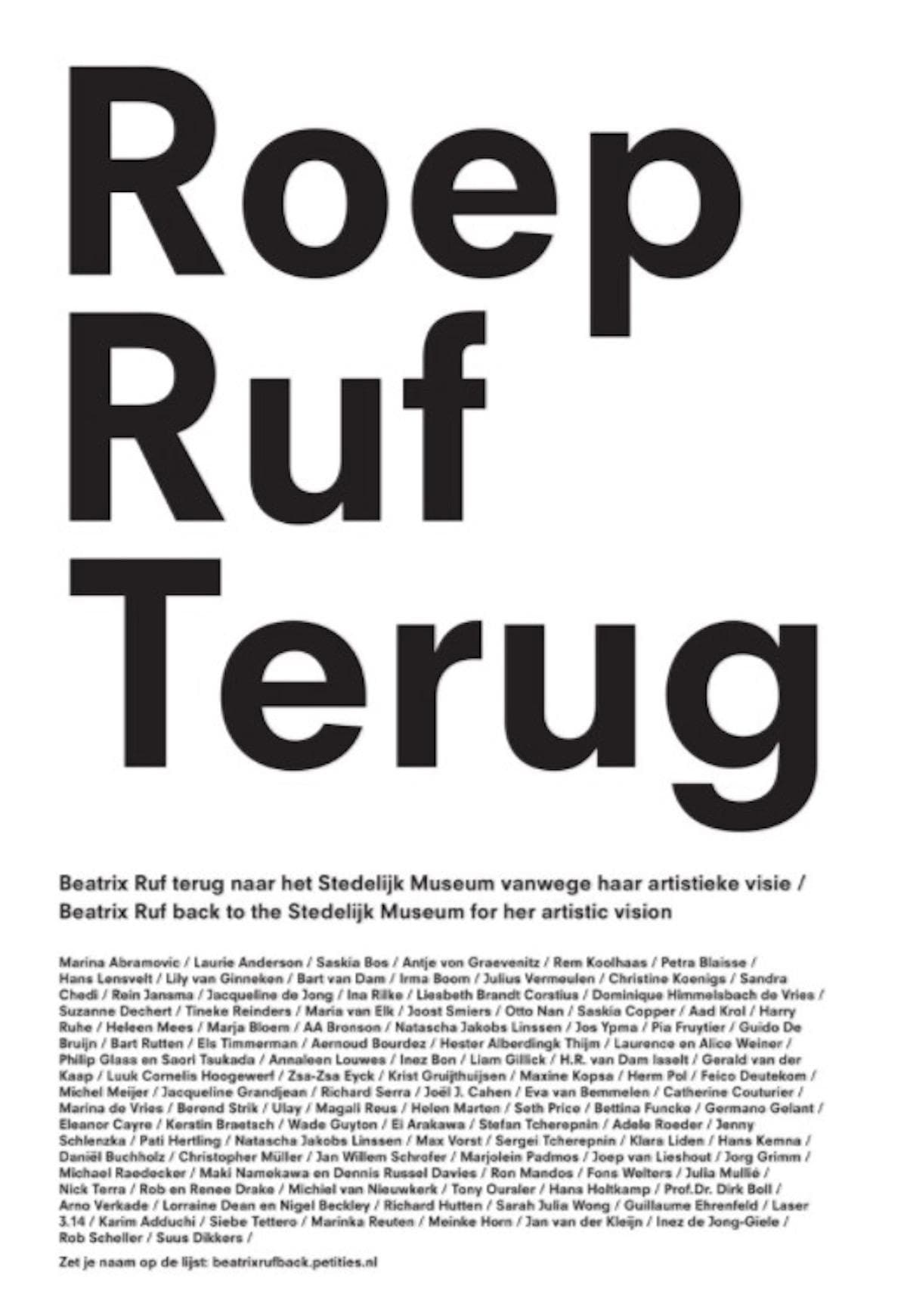 Oproep kunstwereld: Haal Beatrix Ruf terug naar Stedelijk