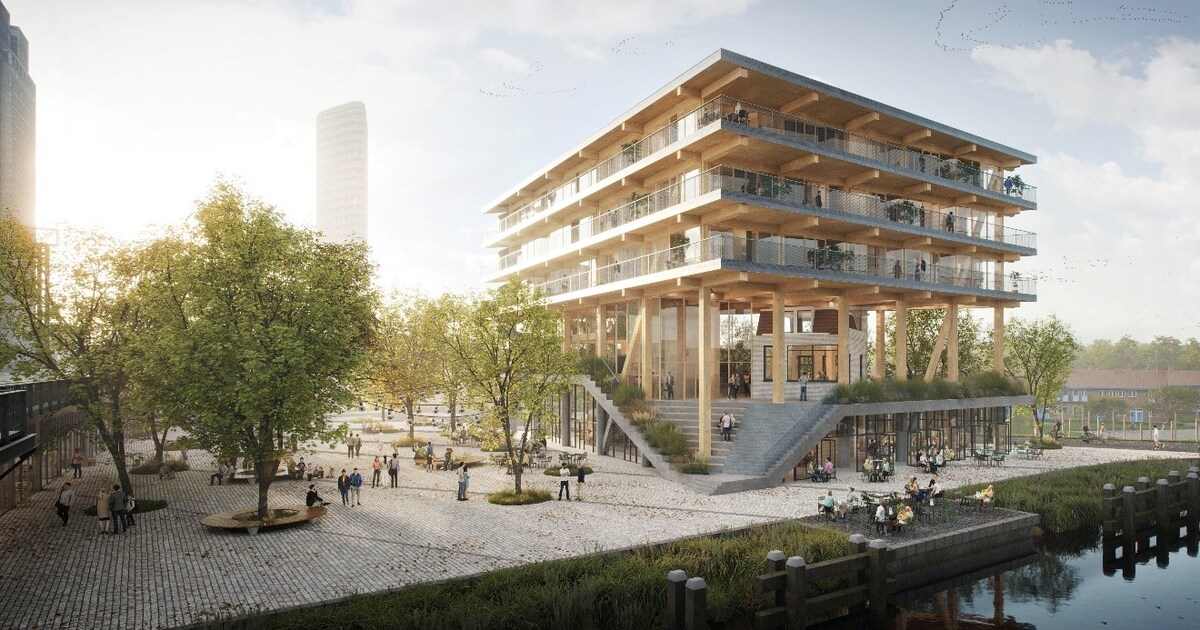 Op de plek van café de Omval in Oost komt een houten ‘buurthuis’
