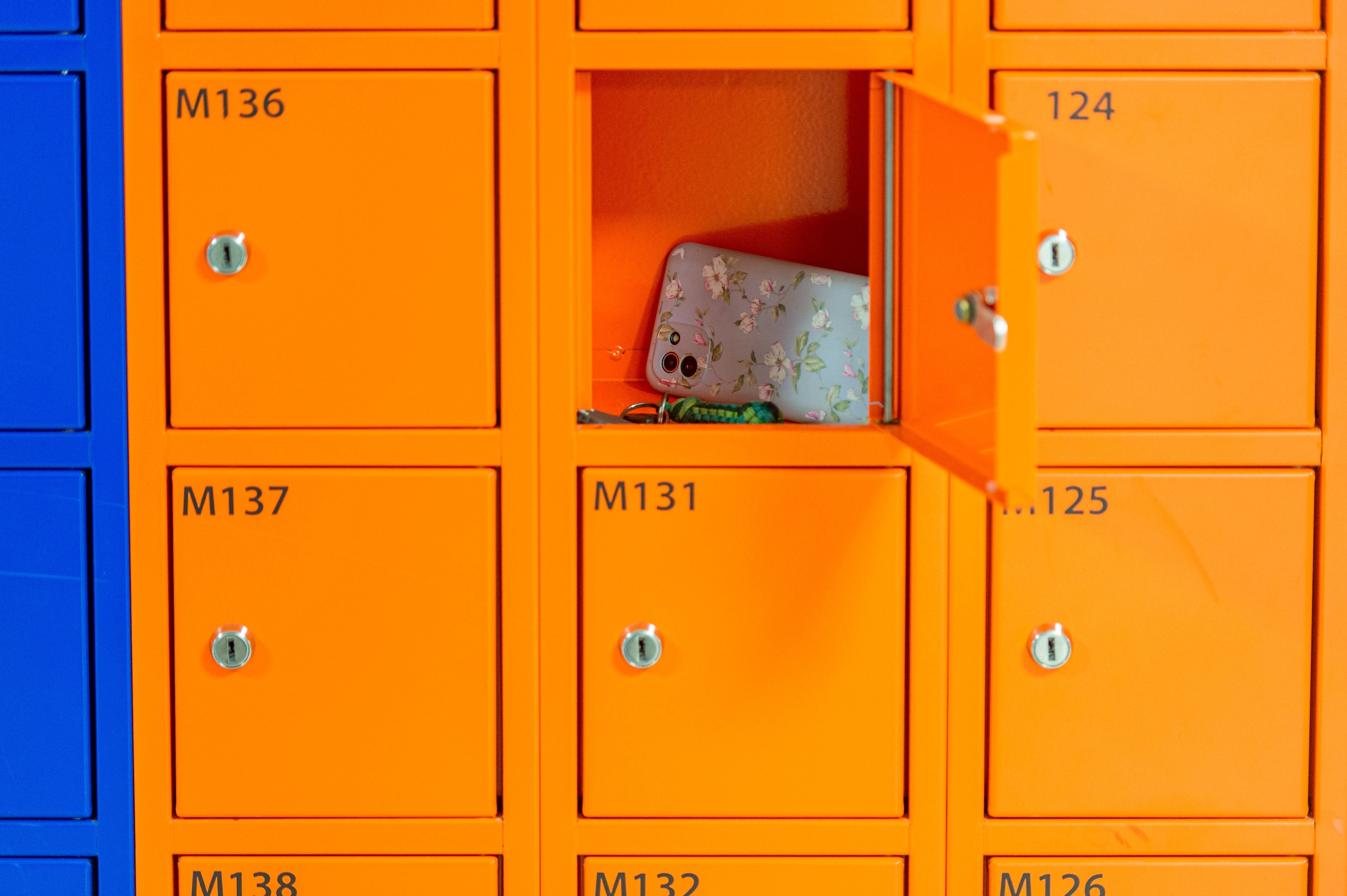 Mobiele telefoon kluis, met handvat opslag kluis, stalen doorzichtige doos afsluitbaar, studentenpersoneel mobiele telefoon opbergkast, voor kantoor klaslokaal fabriek (kleur: zilver, maat: 24