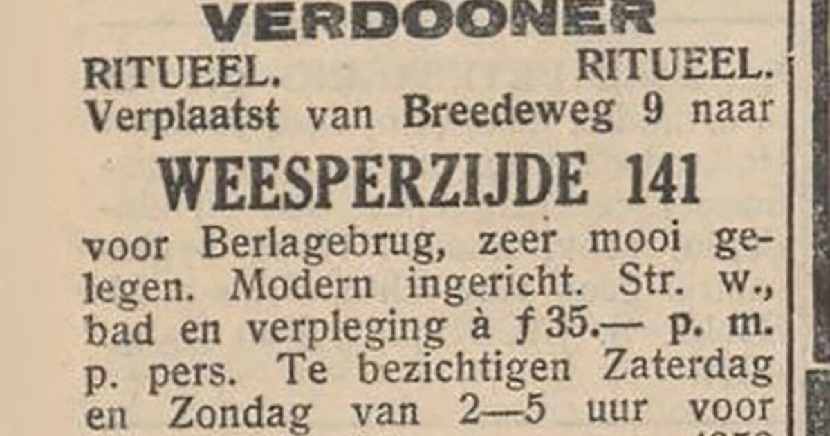 De ondergang van het Joodse pension Verdooner aan de Weesperzijde