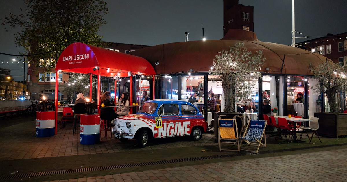 Het ronde café op het Mercatorplein is nu Italiaans restaurant Bar Lusconi: ‘De donkerbruine ambianc