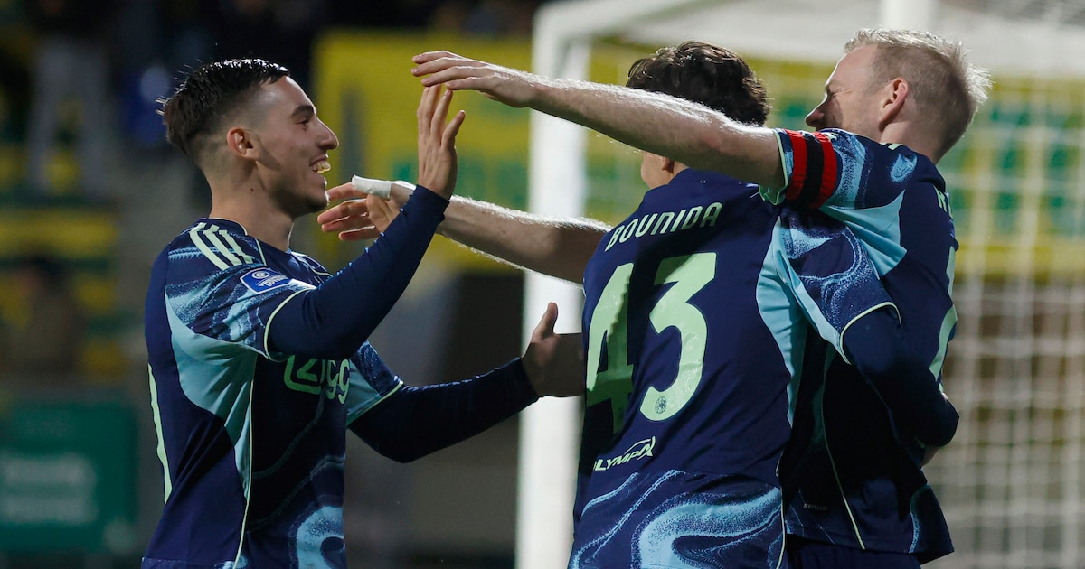 Eigen doelpunten helpen Ajax ondanks valse start aan overwinning bij Fortuna (1-3)