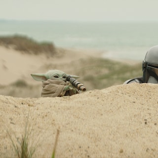 Bounty hunter The Mandalorian (Pedro Pascal) and cute sidekick Grogu do their best to save the Star Wars universe with the safe ‘The Mandalorian and Grogu’