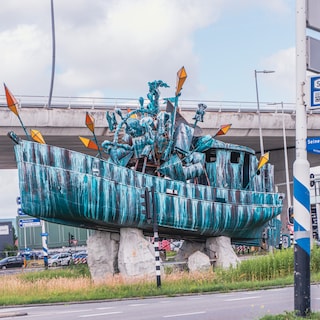 In a nondescript part of Nieuw-West, this stranded ship is the new eye-catcher