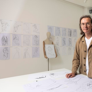 Fashion illustrator Piet Paris shows his sketches: ‘All my work is handmade – I panic just having to turn on my computer’