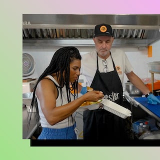 Win-win-win, concluded Natasja Gibbs after a bite of the Aruban fish fried right after being caught