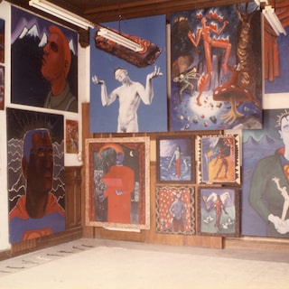 Paintings full of nudity, drugs, weapons and destroyed buildings: artist Frans Franciscus shows 40 years of work
