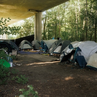Rising homelessness in Amsterdam is also visible in hidden camps: It often starts with a single Decathlon tent