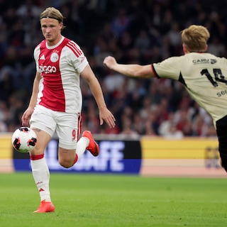 Ajax striker Kasper Dolberg out for the season with torn cruciate ligament