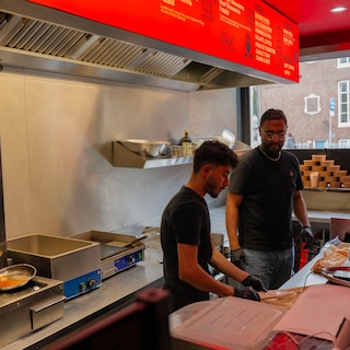 At Alf Leila Shawarma, it's not turkey or lamb on the spit, but wagyu